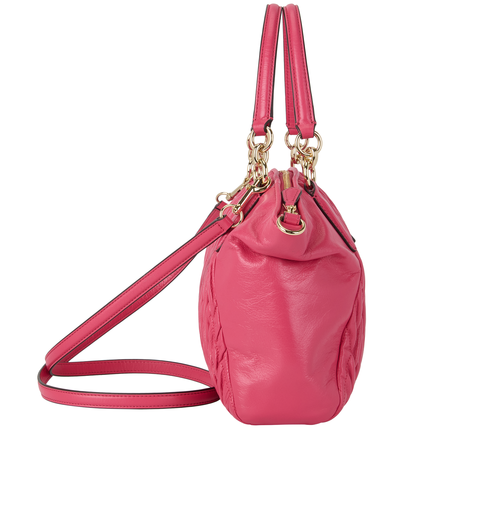 Kelsey Satchel, &pound;130, Handbags, Pink, Leather, Side view